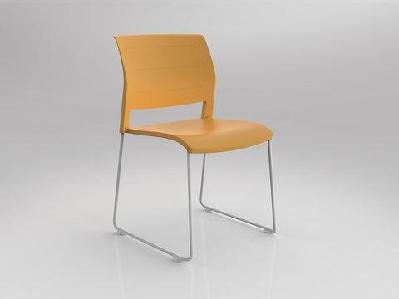 ol game sled base visitor stacking chair charcoal / white