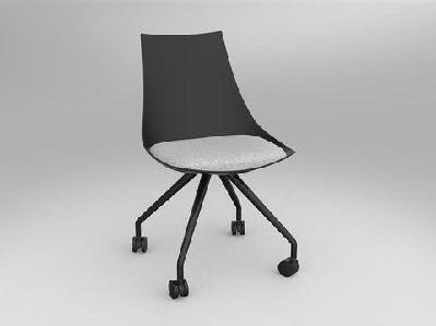 ol luna black chair with castor baseash grey