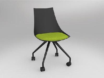 ol luna black chair with castor baseavocado green