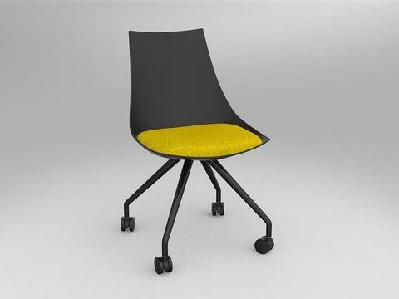 ol luna black chair with castor basebumblebee yellow