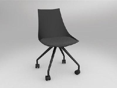 ol luna black chair with castor basecharcoal grey