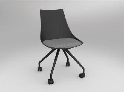 ol luna black chair with castor basestone grey