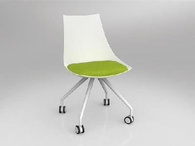 ol luna white chair with castor baseavocado green