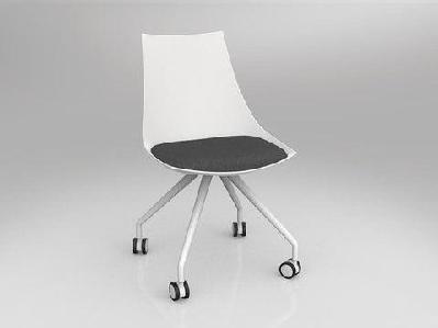 ol luna white chair with castor basecharcoal grey