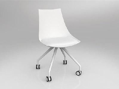 ol luna white chair with castor basewhite eurotex pu