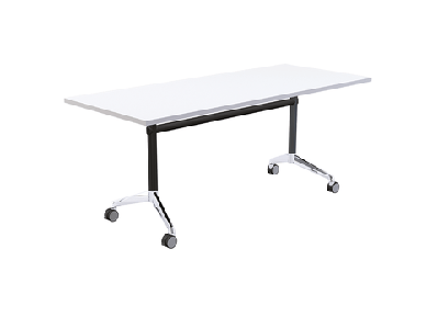 ol modulus flip table with rectangle topwhite top black base / l2100 x d900
