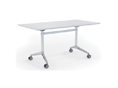 ol modulus flip table with rectangle top white top white base / l1600 x d750