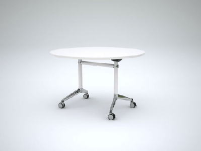 ol modulus flip table with 1200mm round topwhite top white base