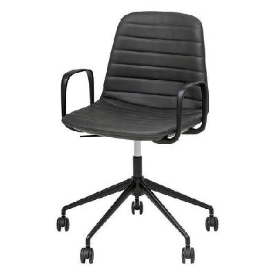 ol sofia pu leather upholstered boardroom chair with armsblack / black