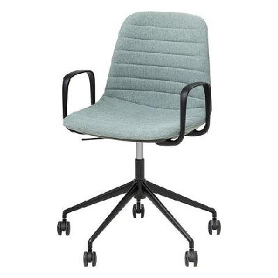 ol sofia fabric upholstered boardroom chair with tilt and arm white / pewter