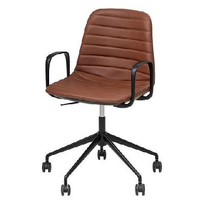 ol sofia pu leather upholstered boardroom chair with tilt and armsblack / tan