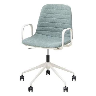 ol sofia fabric upholstered boardroom chair with armswhite / leaf