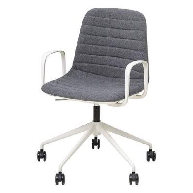 ol sofia fabric upholstered boardroom chair with armswhite / pewter