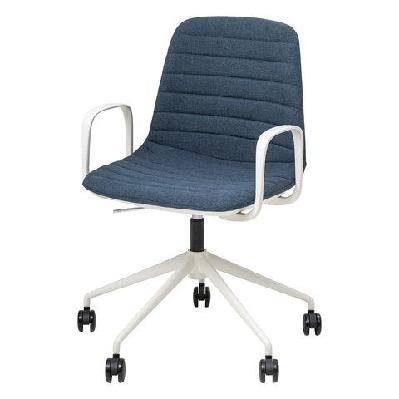 ol sofia fabric upholstered boardroom chair with tilt and armwhite / steel blue