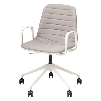 ol sofia pu leather upholstered boardroom chair with armswhite / light grey