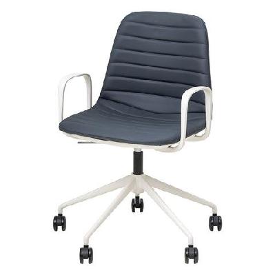 ol sofia pu leather upholstered boardroom chair with tilt and armswhite / navy