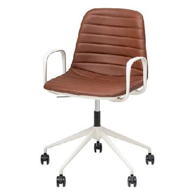 ol sofia pu leather upholstered boardroom chair with tilt and armswhite / tan