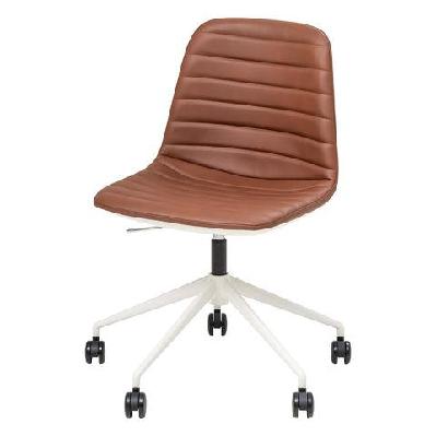 ol sofia pu leather upholstered boardroom chair with tiltwhite / tan