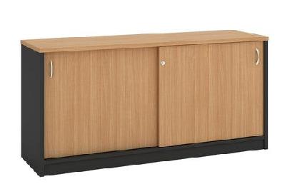 gp omsystem commercial office sliding door buffet credenzabeech/charcoal / 1800 mm