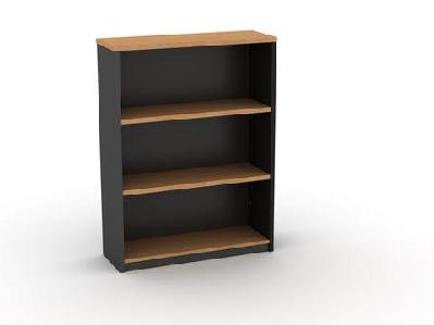 gp omsystem commercial office open bookcase 1200mm height beech/charcoal 