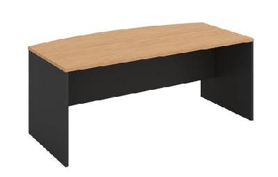 gp omsystem commercial office bow front desk beech/charcoal / 2100 x 900*750 x 720mm 