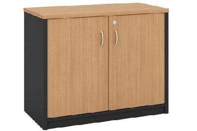 gp omsystem commercial office stationery cupboard 720mm height cherry/charcoal 