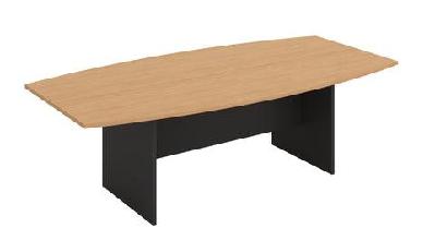gp omsystem commercial boardroom table with boat shape top h basebeech/charcoal / w2400 x d1200