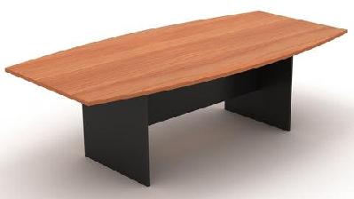 gp omsystem commercial boardroom table with boat shape top h basecherry/ ironstone / w1800 x d900