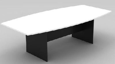 gp omsystem commercial boardroom table with boat shape top h basewhite/charcoal / w2400 x d1200