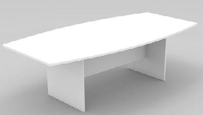 gp omsystem commercial boardroom table with boat shape top h basewhite / w2400 x d1200