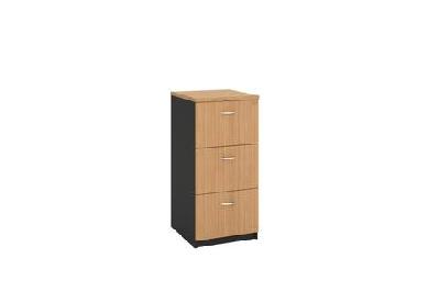gp omsystem commercial office 3 drawer filing cabinetbeech/charcoal