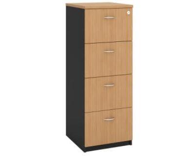 gp omsystem commercial office 4 drawers filing cabinet cherry/charcoal 
