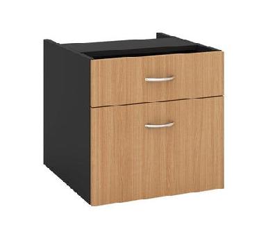 gp omsystem commercial office fix desk pedestal 1 drawer and 1 file white/charcoal 