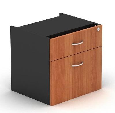 gp omsystem commercial office fix desk pedestal 1 drawer and 1 filecherry/charcoal