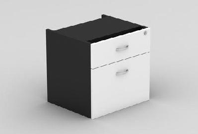 gp omsystem commercial office fix desk pedestal 1 drawer and 1 filewhite/charcoal