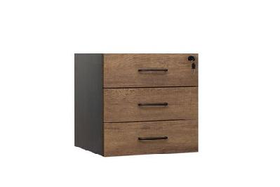 gp office fixed desk pedestal with 3 drawers - regal walnut