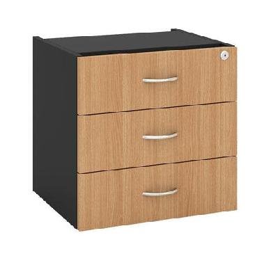 gp omsystem commercial office fix desk pedestal with 3 drawers beech/charcoal 