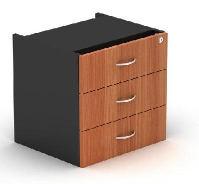 gp omsystem commercial office fix desk pedestal with 3 drawerscherry/charcoal