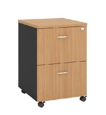 gp omsystem commercial office mobile pedestal 2 files beech/charcoal 