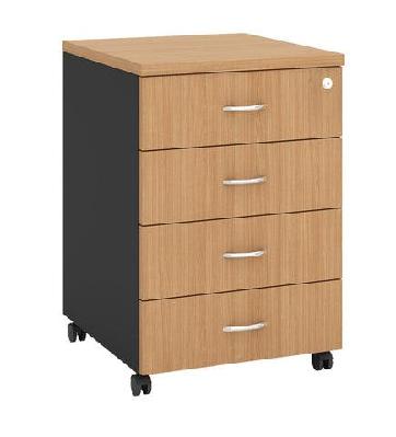 gp omsystem 4 drawers office mobile pedestalbeech/charcoal