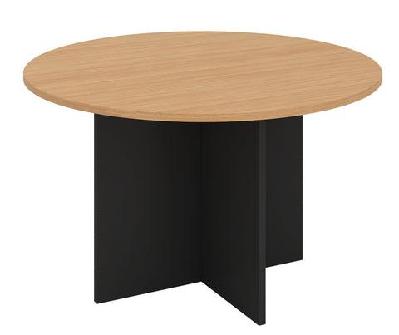 gp omsystem commercial office round meeting tablebeech/charcoal / d1200 x h720mm