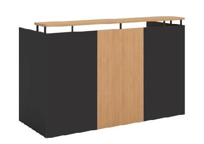 gp omsystem commercial office reception deskbeech/charcoal