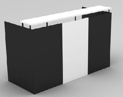 gp omsystem commercial office reception deskwhite/charcoal