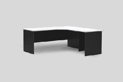 gp omsystem commercial office 2 piece radial workstationwhite/charcoal / right