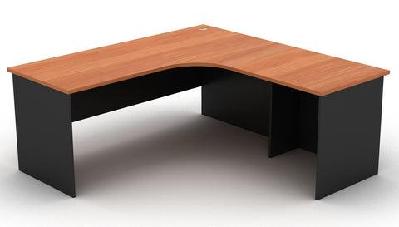 gp omsystem commercial office 2 piece radial workstationcherry/charcoal / right
