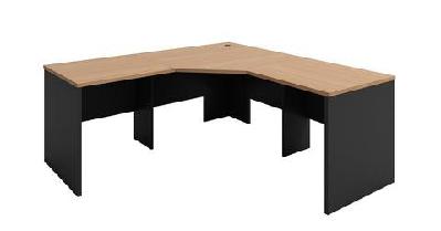 gp omsystem commercial office 3 piece corner workstation beech/charcoal / w1800 x w800 x d700 