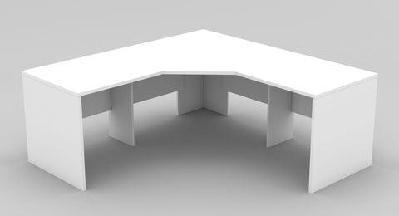gp omsystem commercial office 3 piece corner workstationwhite / w1500 x w1500 x d600