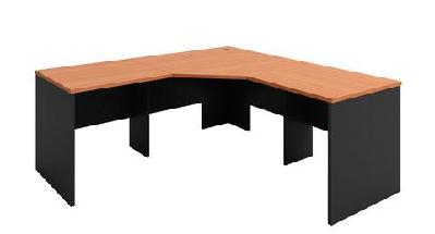 gp omsystem commercial office 3 piece corner workstationcherry/charcoal / w1800 x w800 x d700