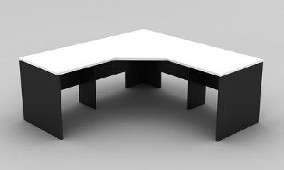gp omsystem commercial office 3 piece corner workstationwhite/charcoal / w1800 x w800 x d700