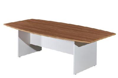 gp h-base boardroom table - virginia walnut and white 